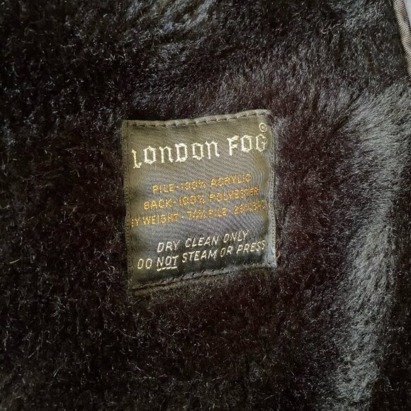 London Fog Towne Men's Navy Blue Long Fleece Lined Trench Coat Jacket Sz 42 Long - Picture 12 of 13